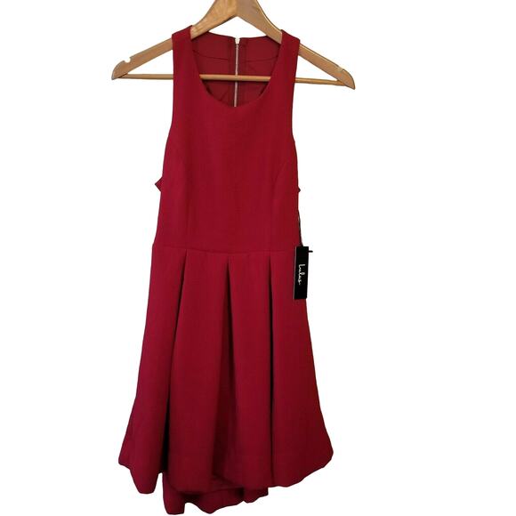 Lulu's Fit & Flare Dress, Size Medium Cut Out Red Party LD7765H - Picture 1 of 8